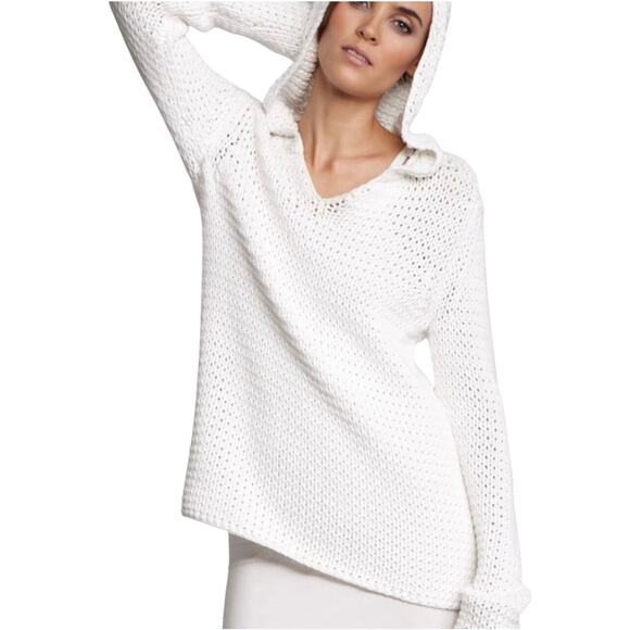 Alexander Wang Sweaters - T ALEXANDER WANG Women’s White Hooded Popover Open Knit Sweater XS